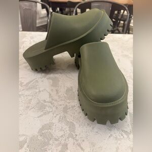 Jeffrey Campbell Olive Green Platform Mules